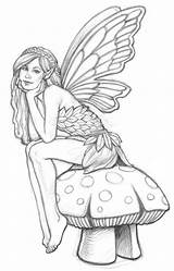 Coloring Pages Adults Fairies Fairy Colour Beautiful Popular sketch template