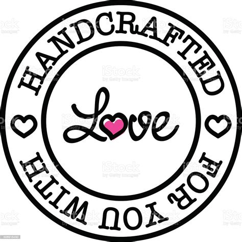 Handmade For You With Love Vector Retro Badge Stock