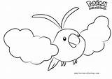 Pokemon Swablu Pages Coloring Printable Kids Color sketch template