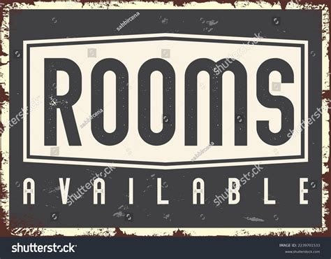 Rooms Available Vintage Hotel Sign Retro Stock Vector Royalty Free