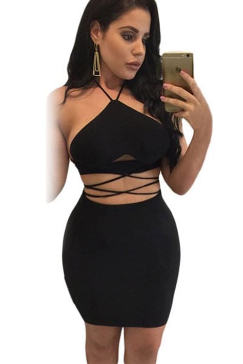Sexy Two Piece Crop Top Halter Sundress Online Store For
