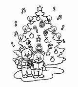 Kerst Zingen Weihnachten Gezang Kerstboom Ausmalbilder Singen Noel Coloriages Chanson Beren Animaatjes Kerstplaatjes sketch template