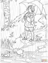 Rain Away Go Coloring Pages Printable Color Girl sketch template