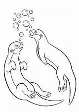 Otter Otters Wydra Swimming Kolorowanki Bestcoloringpagesforkids Dzieci sketch template