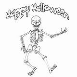 Halloween Coloring Pages Happy Skeleton Fun Print sketch template