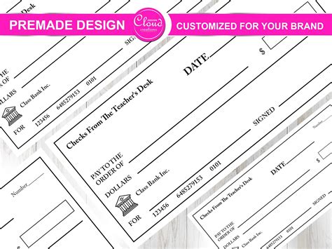 blank check template  students printable  file png psd etsy uk