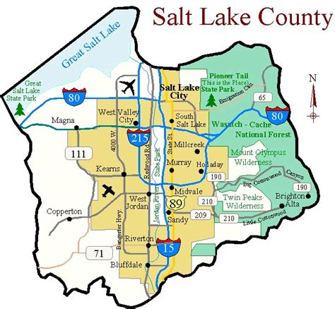 salt lake county map  cities maping resources