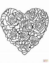 Coloring Rose Heart Pages Made Printable Hearts Drawing Adults Supercoloring Super Adult Diamond sketch template