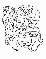 Easter Pages Coloring Bunny Easy Eggs Kids sketch template