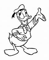 Donald Duck Coloring Pages Drawings Kids Line Disney Beautiful Printable Children Mickey Adults Friends sketch template