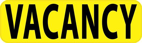 yellow vacancy sticker vinyl stickers signs decal business sign stickertalk