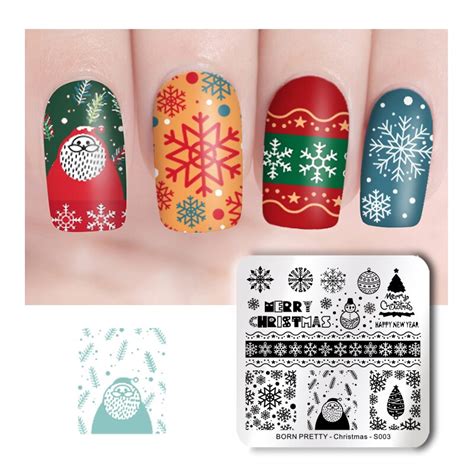 born pretty christmas nail stamping plates square nail stamping template nail art stamping image