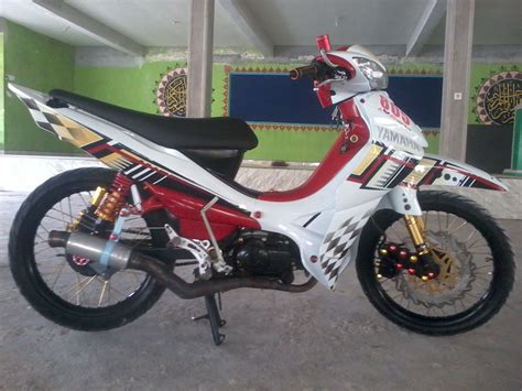 foto modifikasi motor jupiter  warna merah terkeren