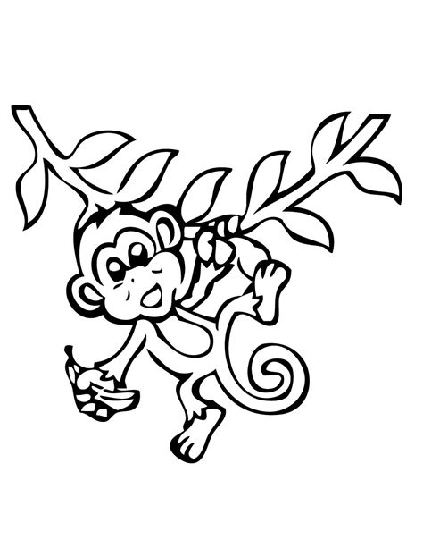 monkey printable coloring pages