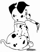 Coloring Pages Puppy Dalmatians Disneyclips Paintbrush Holding Funstuff sketch template