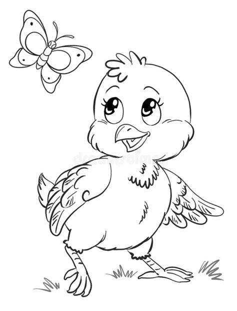 funny cute chicken coloring page stock illustration illustration