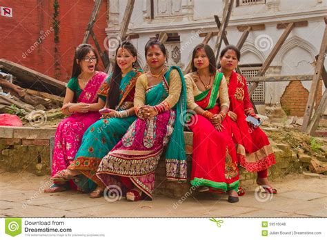 Women Of Teej Festival Durbar Square Kathmandu Nepal Editorial Stock