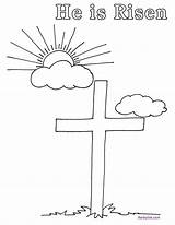 Easter Coloring Pages Cross Risen He Printable Kids Print Colouring Color Crosses Printables Happy Choose Board Then Sheets sketch template