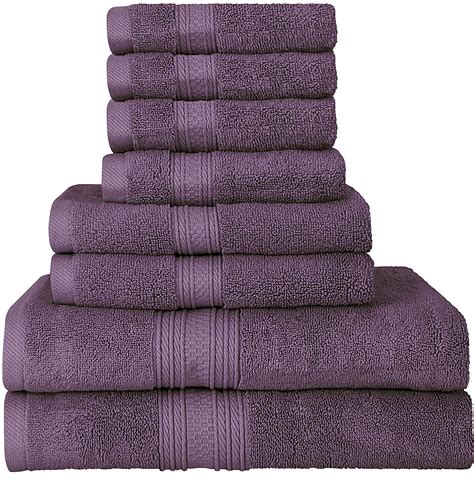 beauty threadz luxurious  gsm thick  piece towel set  plum  bath towels  hand towels