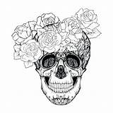 Rose Coloring Tattoo Pages Drawing Skull Adult Outline Roses Sugar Bestcoloringpagesforkids Paintingvalley sketch template