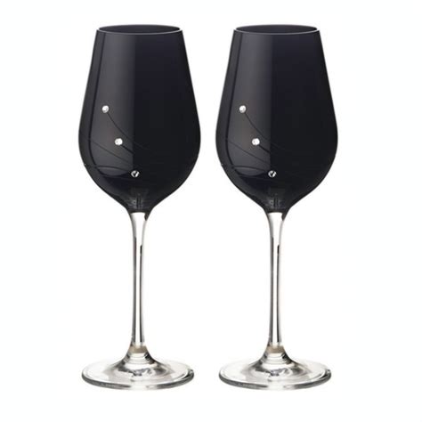 dartington crystal black noir glitz wine glasses black by design