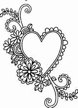 Embroidery Hearts Heart Patterns Coloring Clipart Flowers Swirls Quilling Hand Flower Pages Fancy Valentine Colouring Stamp Clip Frilly Another Find sketch template