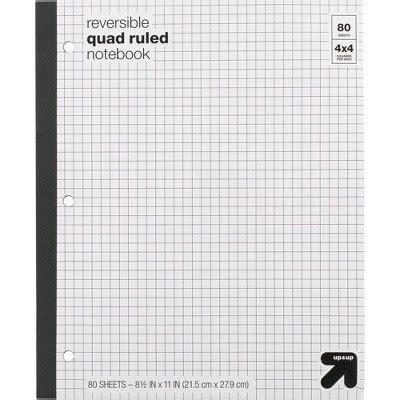 reversible quad ruled composition notebook     sheets