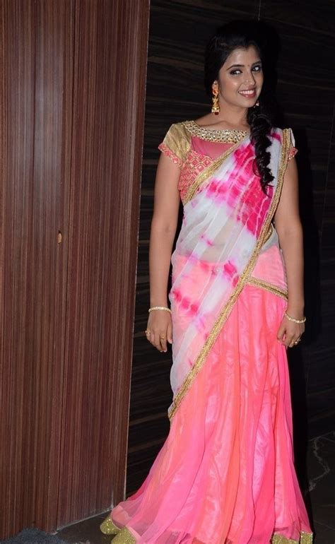 anchor shyamala in half saree latest indian hollywood