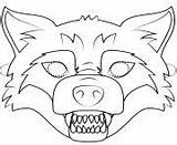Mask Coloring Halloween Wolf Printable Pages Outline Bad Big Witch Book sketch template
