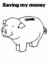 Bank Piggy Coloring Template Money Saving Pages sketch template