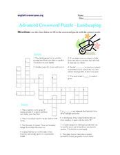 advanced crossword puzzle landscaping worksheet   higher ed