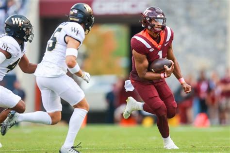 kyron drones career passing day strong defense propel virginia tech  wake forest daily press