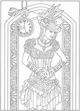 Steampunk Coloring Pages Adult Book Colouring Books Dover Printable Fairy Fashions Noble Marty Fashion Choose Board Print sketch template