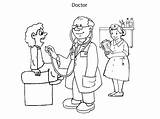 Doctor Colouring Pages Print Occupation Kids sketch template