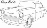 Chevy Coloring Pages Bel Air Car Cars Old Print Drawing Printable Muscle Kids Vintage 57 Color Clipart Classic Colouring Chevrolet sketch template