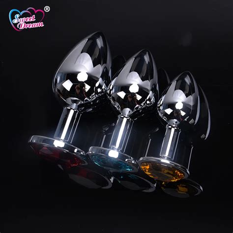 Sweet Dream Metal Stainless Steel Butt Plug Artificial Jewel Foreplay