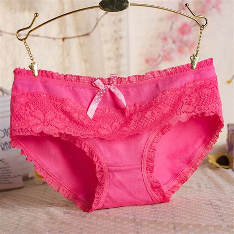 Women Floral Lace Panties Bow Briefs Stretchy Lingerie Ruffled