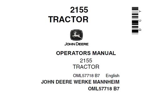 john deere  tractor operators manual omlb service manual