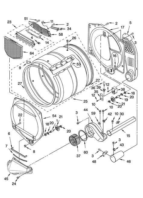 bulkhead parts diagram parts list  model  kenmore elite parts dryer parts