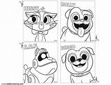 Puppy Pals Coloring Pages Dog Characters Printable Kids Color sketch template