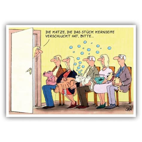 Rkm Us C 18 Uli Stein Postkarte Motiv Katzen Lustige Cartoons Tierarzt