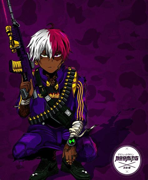 pin    boku  hero fan art anime gangster black
