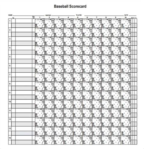 printable baseball scorecard sheet templates word excel formats