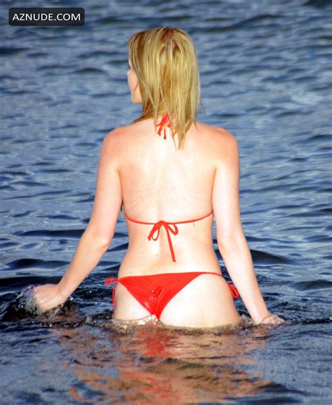 rachel sanders in a hot red bikini on the beach in miami florida aznude
