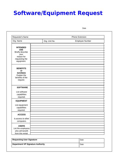 software equipment request form fill   sign printable