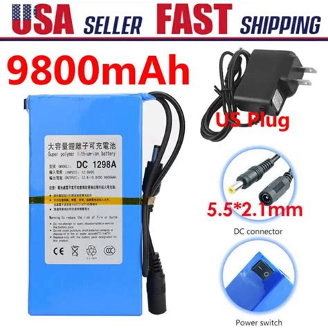 9800mah 12v Dc Rechargeable Lithium Ion Battery Pack Portable Us Plug