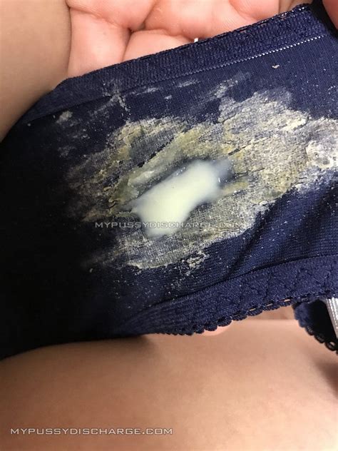 blue lingerie stained with creamy pussy discharge my pussy discharge