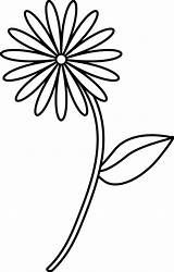 Simple Flowers Easy Flower Clipart Coloring Pages Library Drawings sketch template