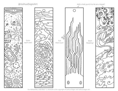 color  printable bookmarks  bookmarks included etsy