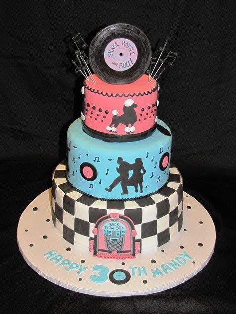 sock hop 50s cake ideas and designs